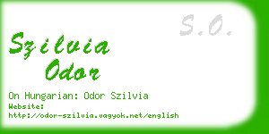 szilvia odor business card